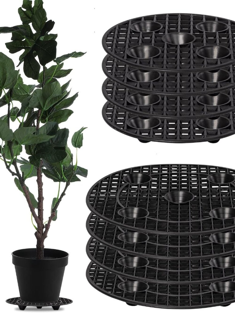 8Pcs Plant Stand Indoor Outdoor, Plant Level Pot Elevator- 2 Size Plant Riser Ho
